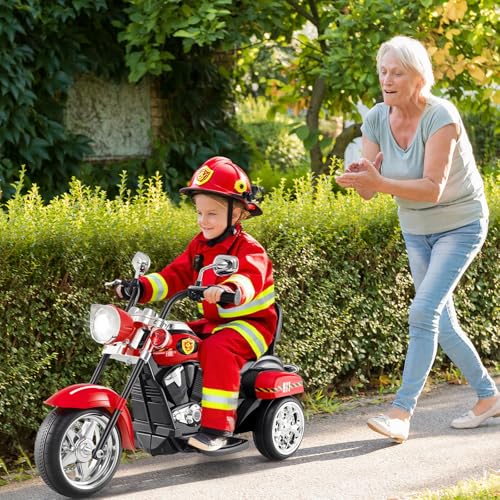 Image of Costzon 6V Ride on Chopper Kids Motorcycle with Horn, Headlight (Fire Red) | Battery Powered, 3-Wheel Stable Ride on Toys, Electric Toddler Motorcycle for Kids, Gift for Boys Girls