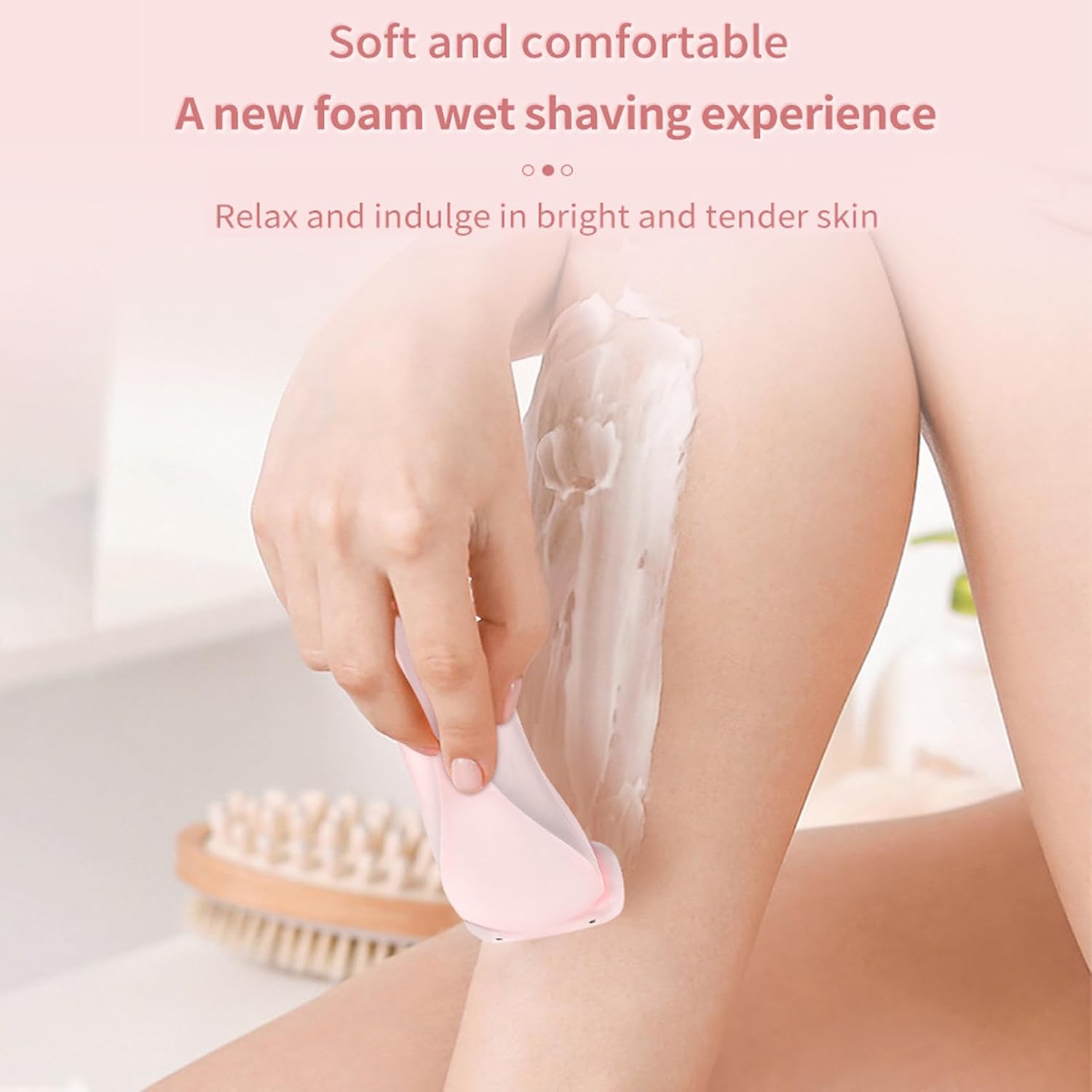 Livora Electric Shaver for Women,Bikini Trimmer for Women,2 in 1 Wet & Dry Painless Hair Removal with 2 Removable Heads,with Removable Head for Leg Arm Underarm Bikini Area,IPX7 Waterproof(Pink)