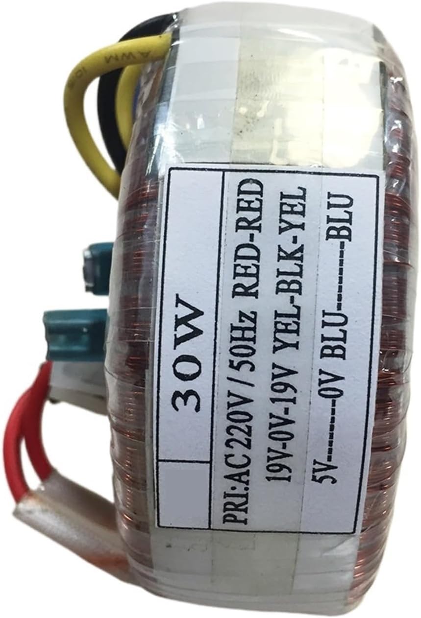 30w toroidal Transformer Power Amplifier Transformer Pure Copper HI-FI Audio 220V to Dual 19V 5V(Plus Accessories)