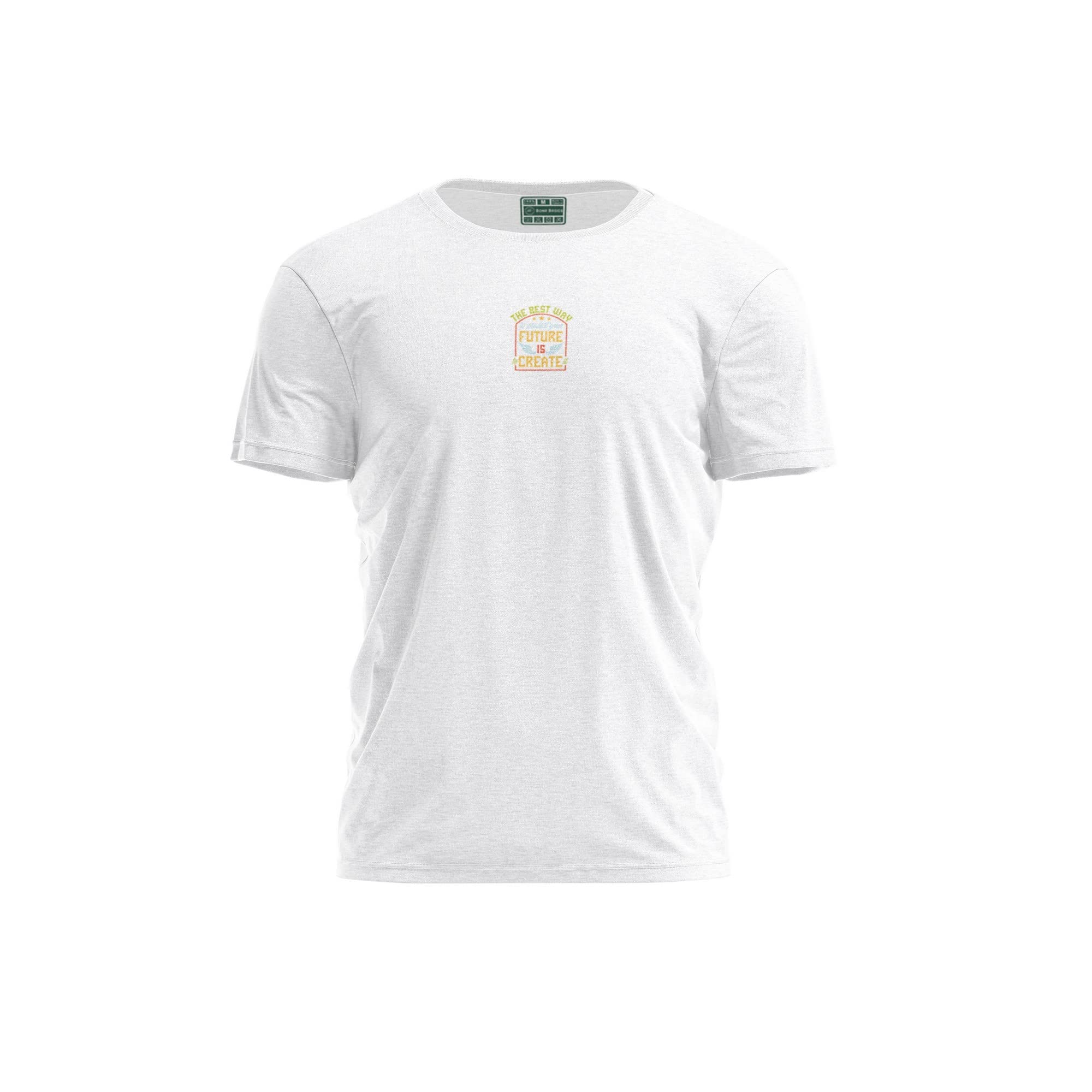 Bona Basics, Digitally Printed, Men's Basic T-Shirt,%100 Cotton, White, Casual, Men's Tops, Size: S