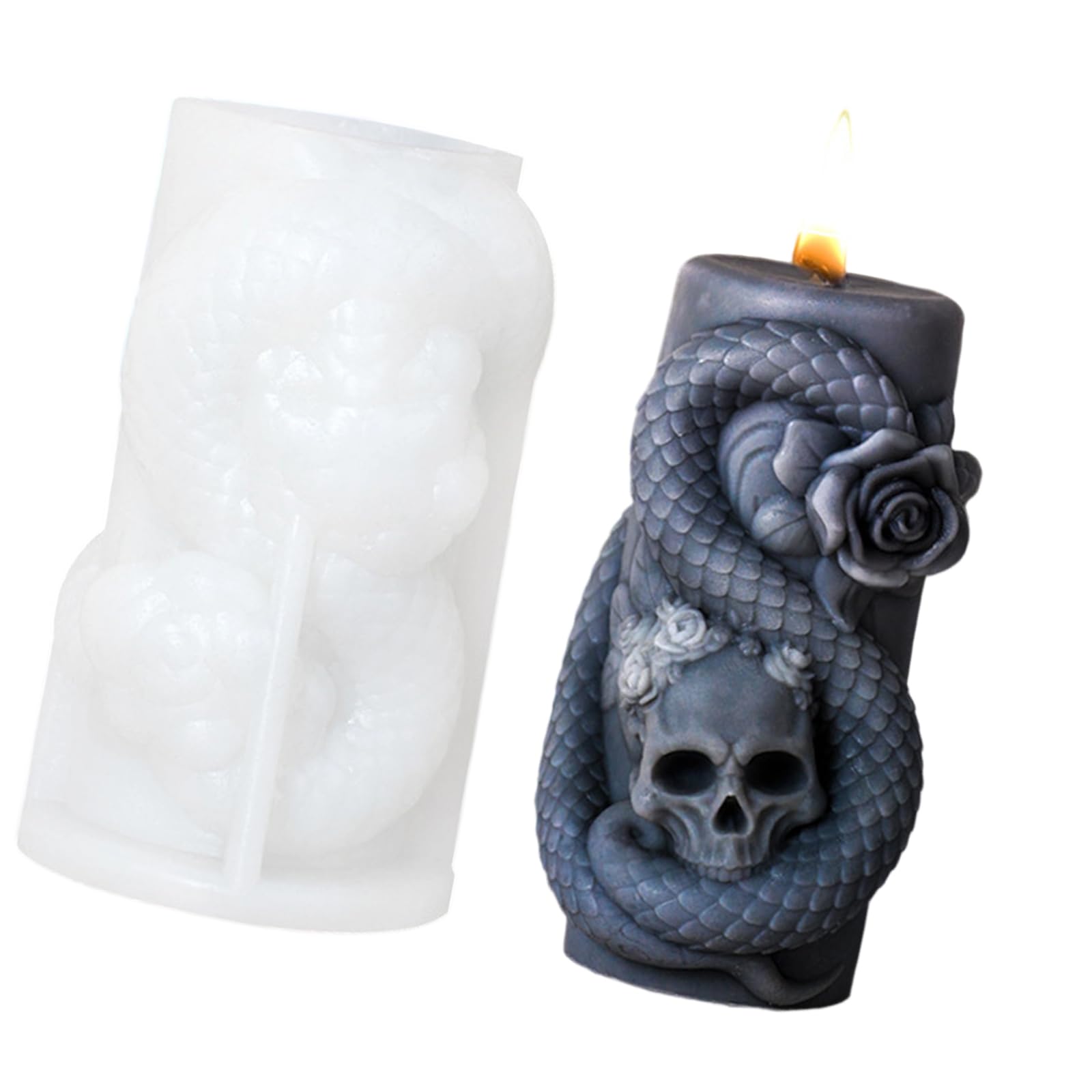 Xjdzineq Rotating Snake Molds Epoxy Resin Cylindrical Snakes Silicone Molds Castings Ornament Plasters Rotating Snake