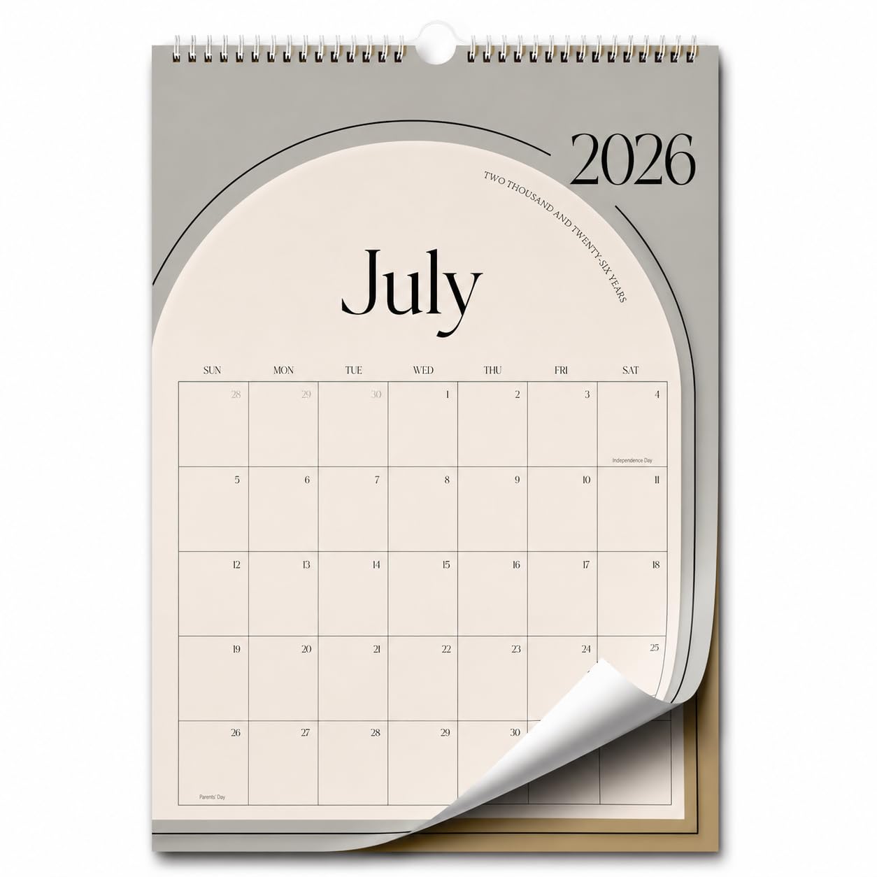 Aesthetic Wall Calendar 2025, 18 Monthly Vertical Calendar July 2025 to December 2026, 14.5" x 10.5" Modern Wall Hanging Calendar for School, Home, Office for Monthly Organizing & Planning (Brown) โ image 1