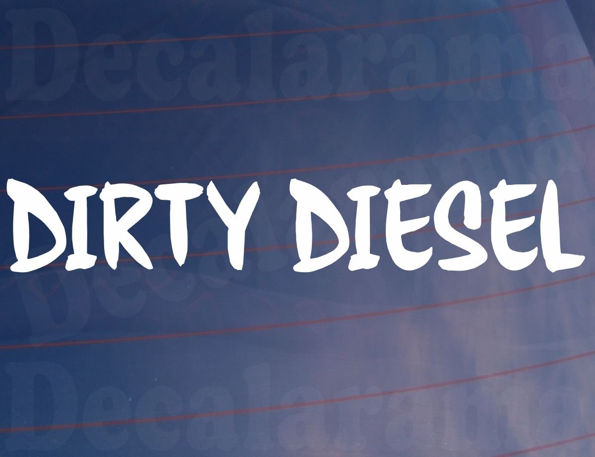 Decalarama White Car Sticker Dirty Diesel Funny Novelty Tdi Van Window Bumper Boot Decal Large