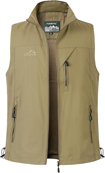 Mens Outdoor Quick Dry Fishing Vest Breathable Outwear Gilet Sleeveless Lightweight Photo Vest