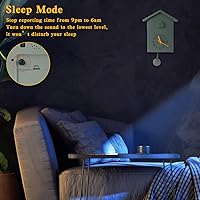 Vista 3 de KEYPOWER - Reloj de cuco, reloj de pared de cuco, sonidos de pájaros de cuco o llamada, péndulo de reloj con diseño, casa de pájaros, arte de pared