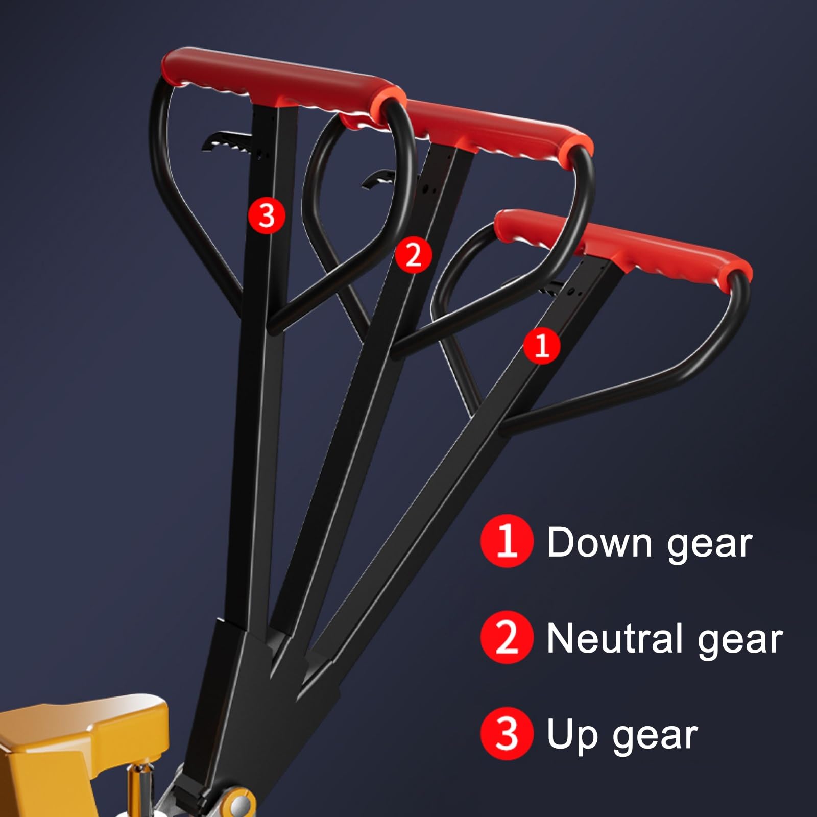 Carrello elevatore manuale, martinetto per pallet pesanti, con ruote in PU, cilindro idraulico senza cuciture, manico regolabile e 4 travi rinforzate, per magazzino e uso industriale (3t, 68,5 x 120