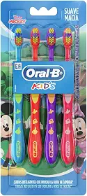 Oral-B Kids Escova de Dente Infantil com Cerdas Suaves, 4 Unidades