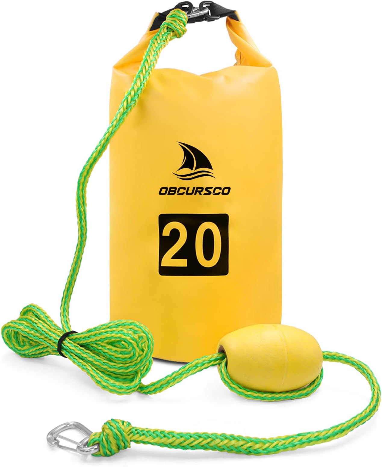Obcursco 20L Jet Ski Anchor Kit PWC Anchor 2 in 1 Sand Bag Anchor for Float with Adjustable Buoy, PWC Sandbag Anchor for Jetski, Kayak, Seadoo, Paddle Board, Waverunner, Watercraft, and Swim Mat…