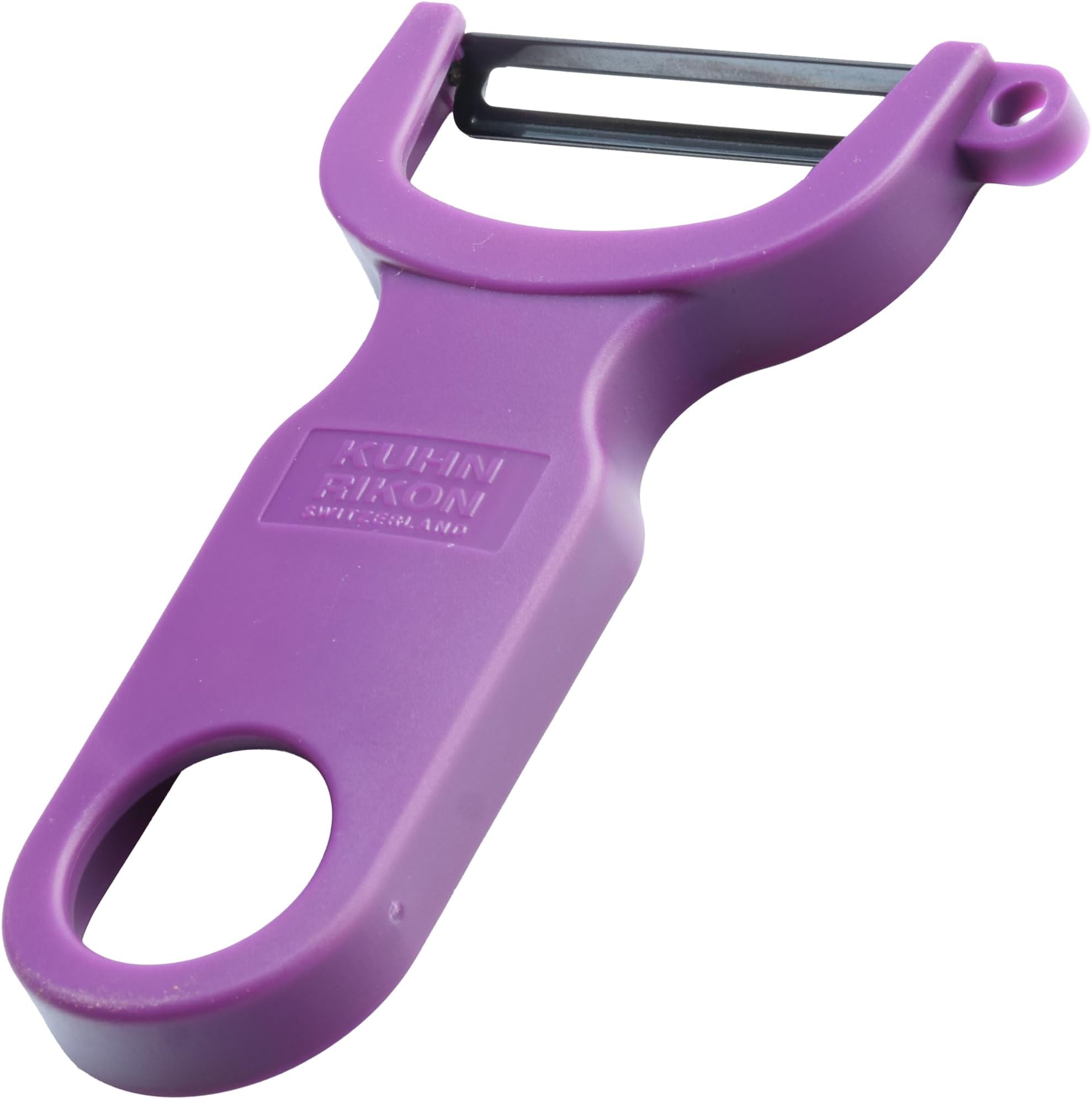 Kuhn Rikon 2776 Original Swiss Peeler, Purple Kreuz in Blister Packaging, Stainless Steel, Silver