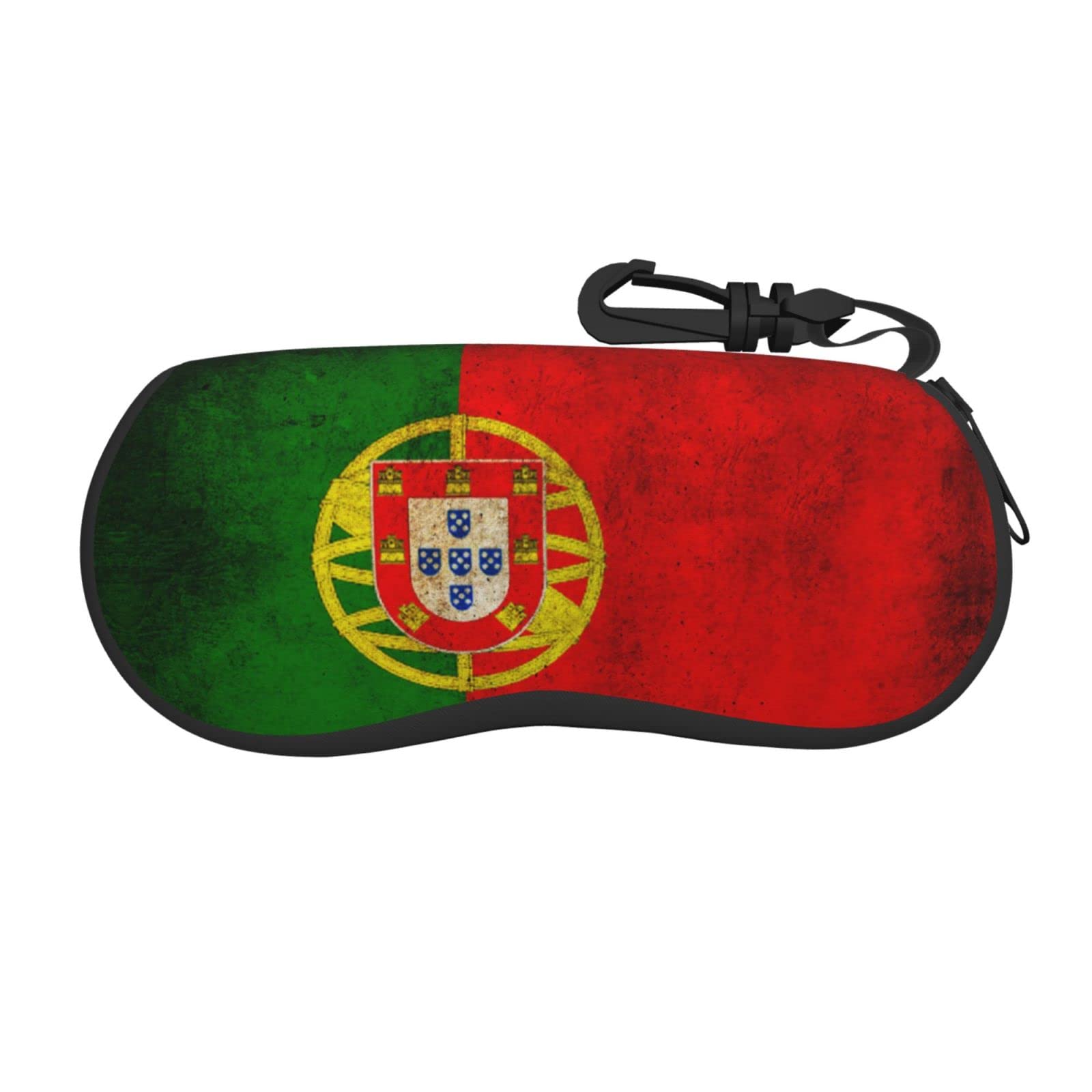 Smazdfxx Unisex As Pic Sunglasses Case Portugal Flag Art Flags Portable Travel Zipper Eyeglasses Case With Carabiner