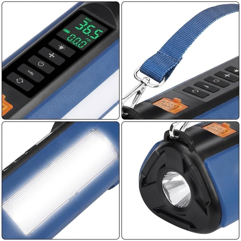 Arrancador de salto de 6000 mAh con compresor de aire de 12 V para coche (8400 mAh)