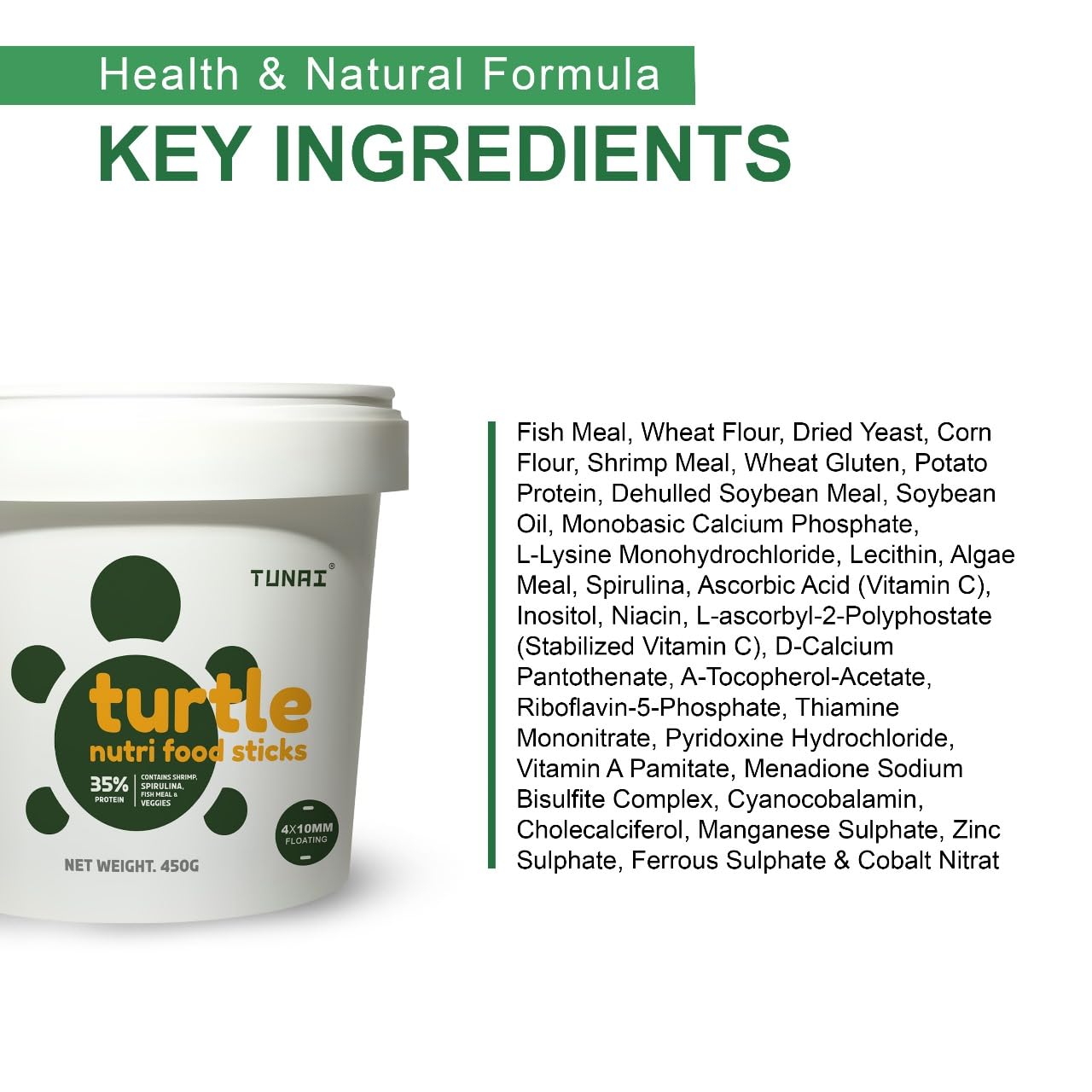 TUNAI Super Saver Adult Turtle Food Spirulina Added Stick for Good Shell Health & Daily Diet |450G| for Red-Eared, Musk, Mud, Cooter Turtle and Land Tortoise 2