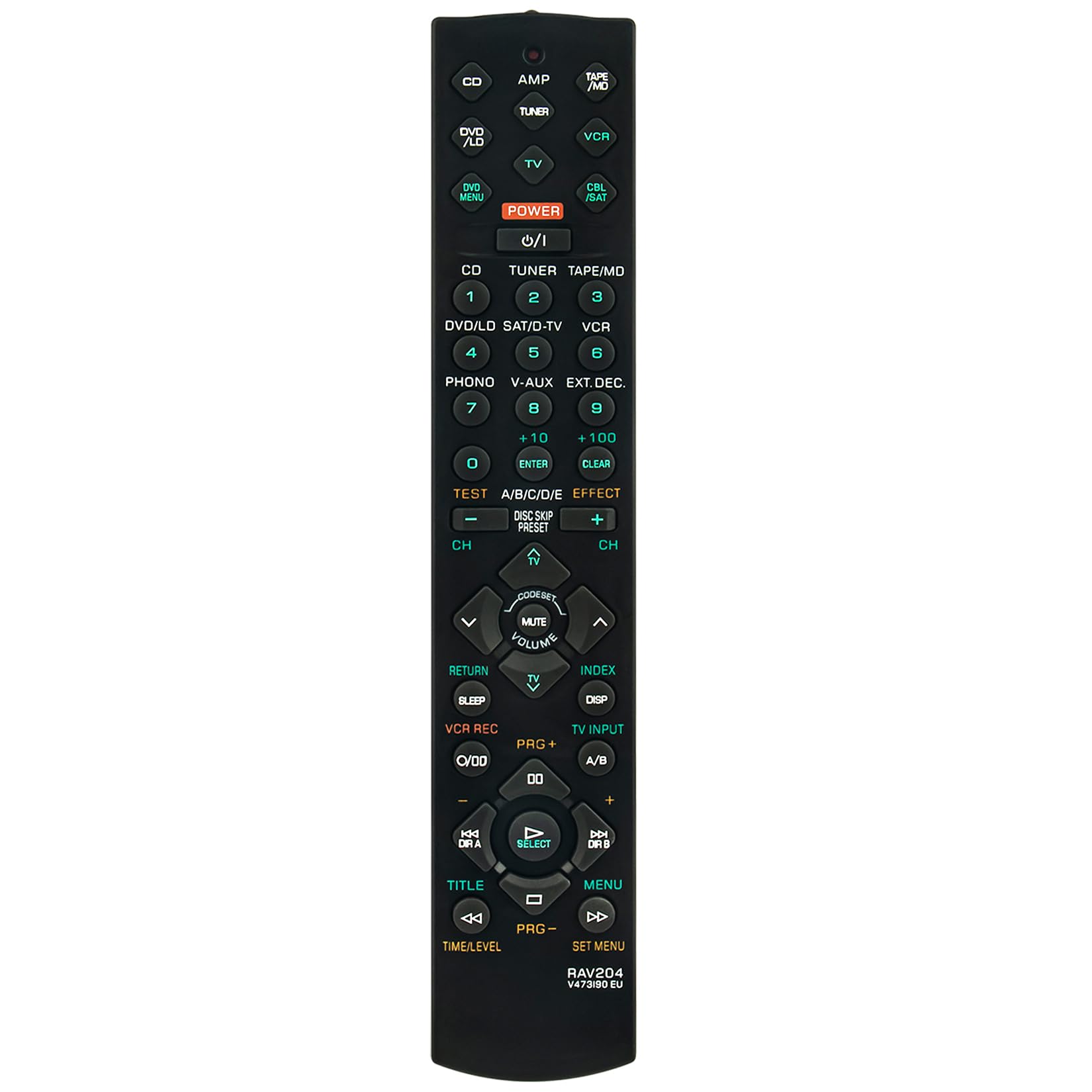 RAV204 V473190EU Replacement Remote Control Applicable for Yamaha Surround Sound System YHT-33 RX-V496RDS HTR-5240 RX-V496 YHT-23 HTR-5240RDS YHT-17