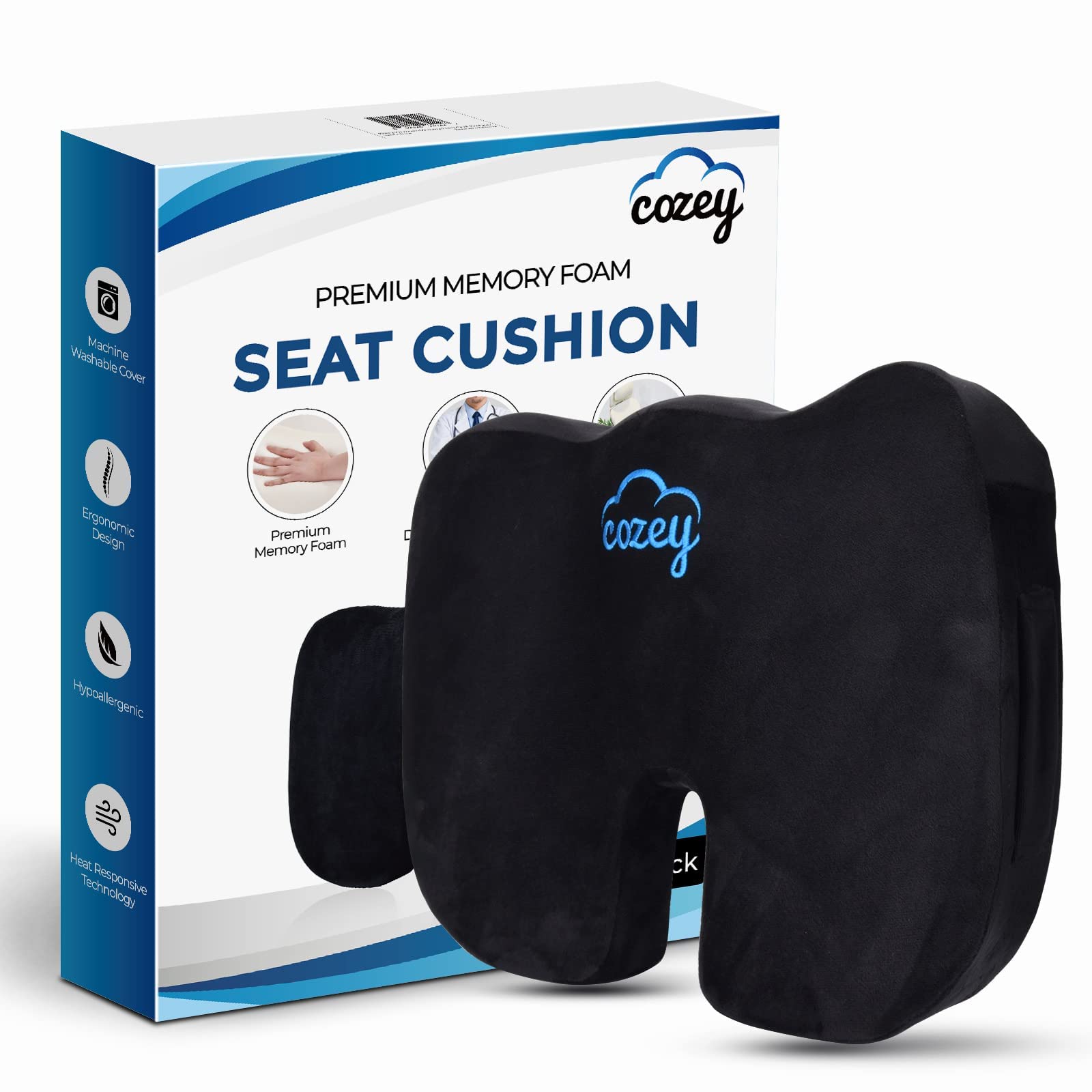 Buy Cozey Memory Foam Seat Cushion, Office Chair Cushion Orthopedic