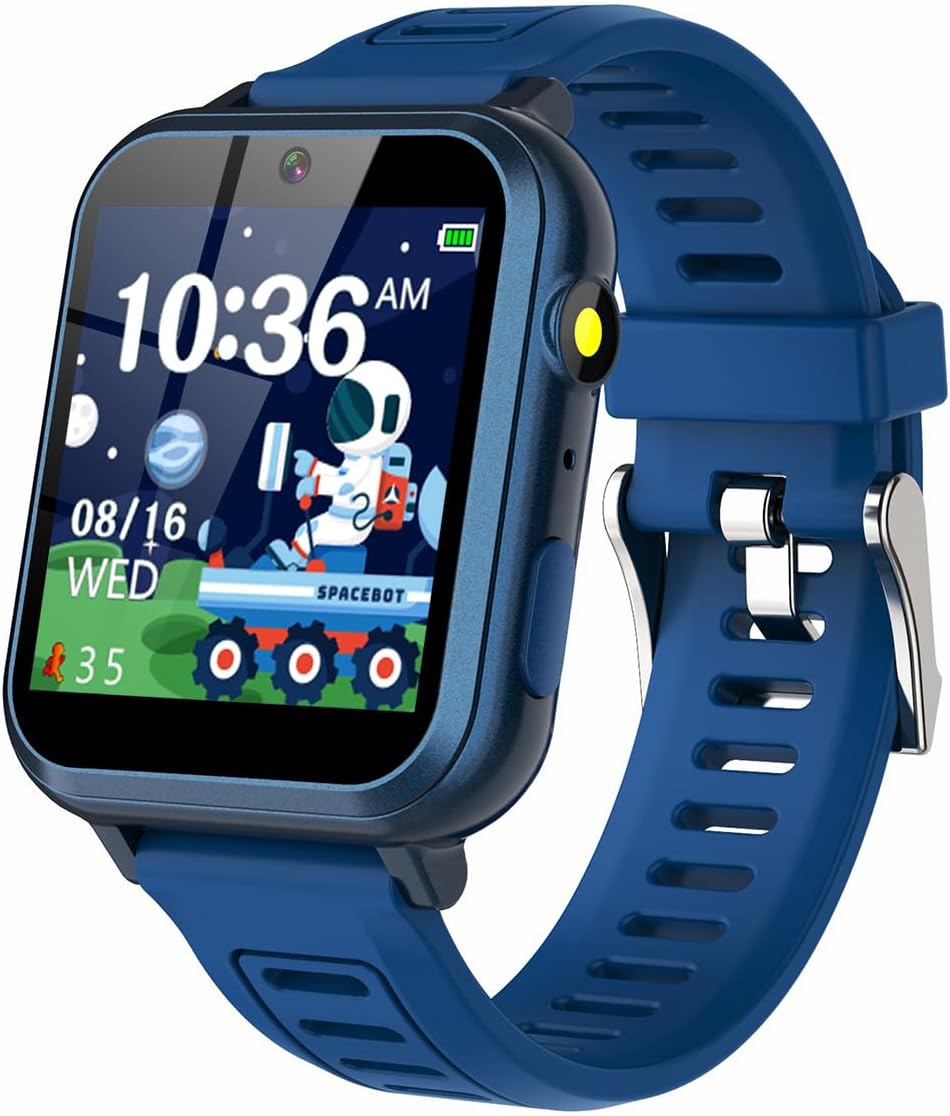 Tixpc Smart Watch for Kids with HD Touchscreen, Metal Case - 16 Games | Camera | Music | Alarm | Pedometer | Calculator | Torch | Recorder for 4-12 Years Boys Birthday Gifts (Blue)
