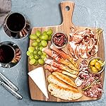 17"x13" Large Acacia Wood Cutting Board with Handle Big Wooden Charcuterie Boards Butcher Block Meat Cutting Boards for Kitchen Decor Bread Cheese Serving Platter Thick Teak Chopping Board Food Tray - Image 3