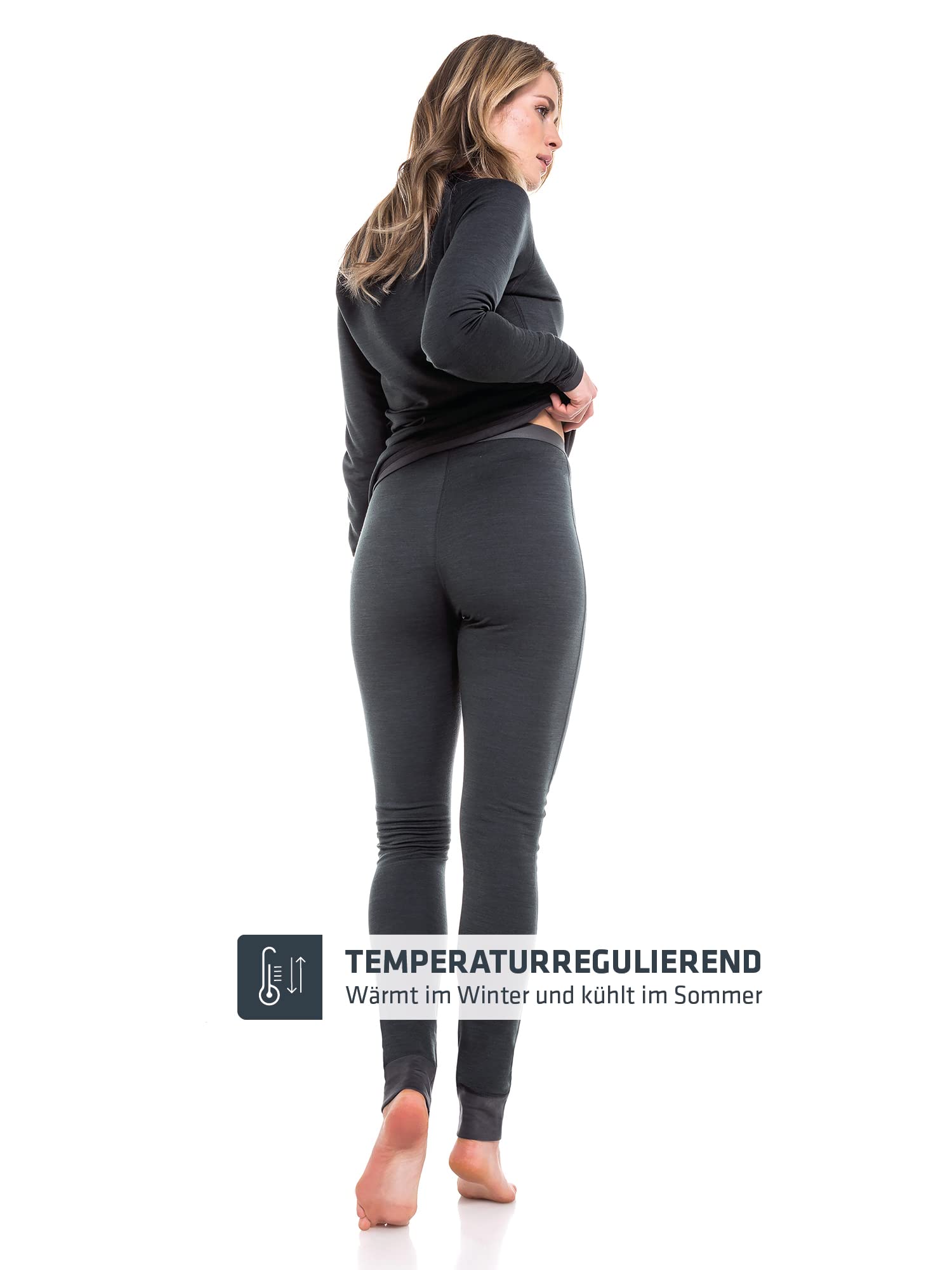 Schöffel Damen Merino Sport Pants long W, temperaturregulierende lange Unterhose, atmungsaktive Thermo Leggings in Wollqualität