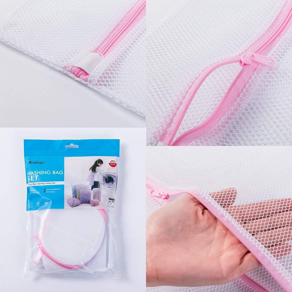 White Bleaching Zippered Laundry Bag,Mesh Bag,Delicate Wash Item Bag,Under-Ware Laundry Bag,Undergarment Laundry Bag,Lingerie Laundry Bag 6 Pack
