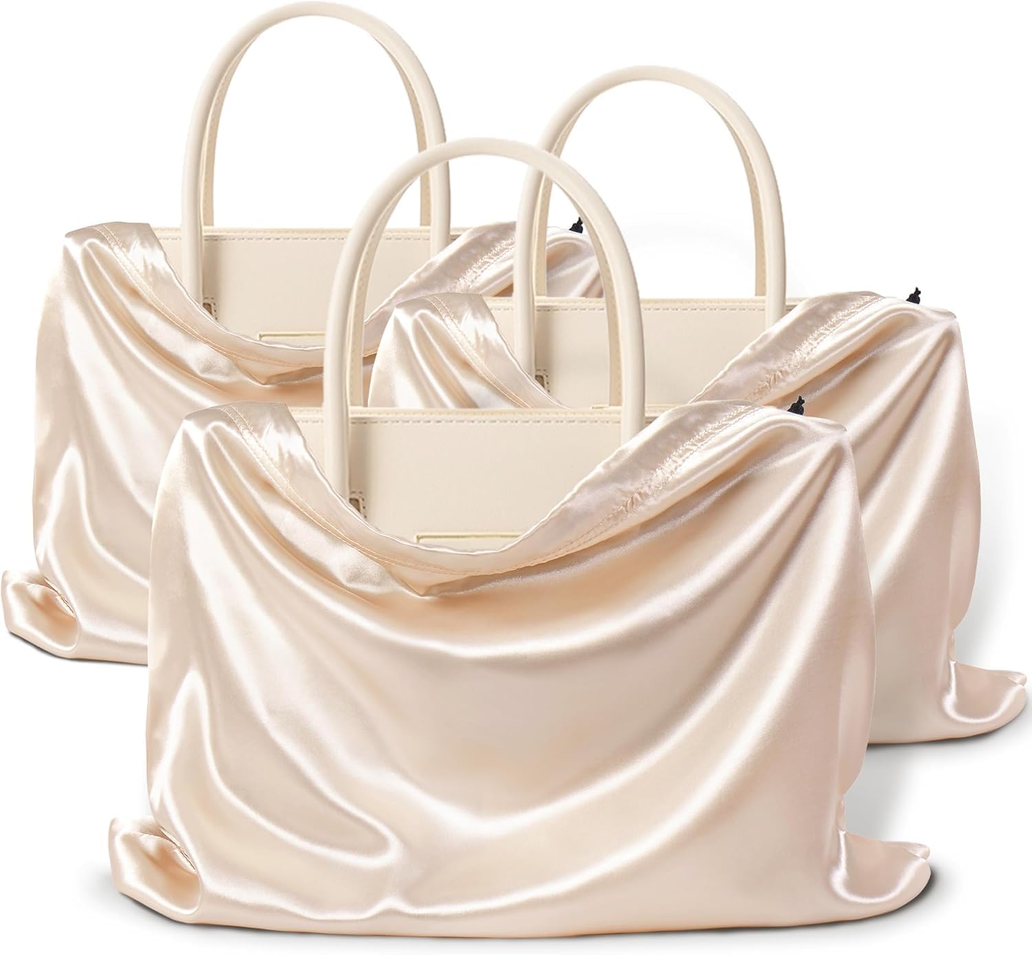 3 Piece Premium Silk Dust Bag Storage Organizer for Handbags, Shoes, Purses & Clothes – Large Drawstring Travel Pouch, Reusable Cover for Women.