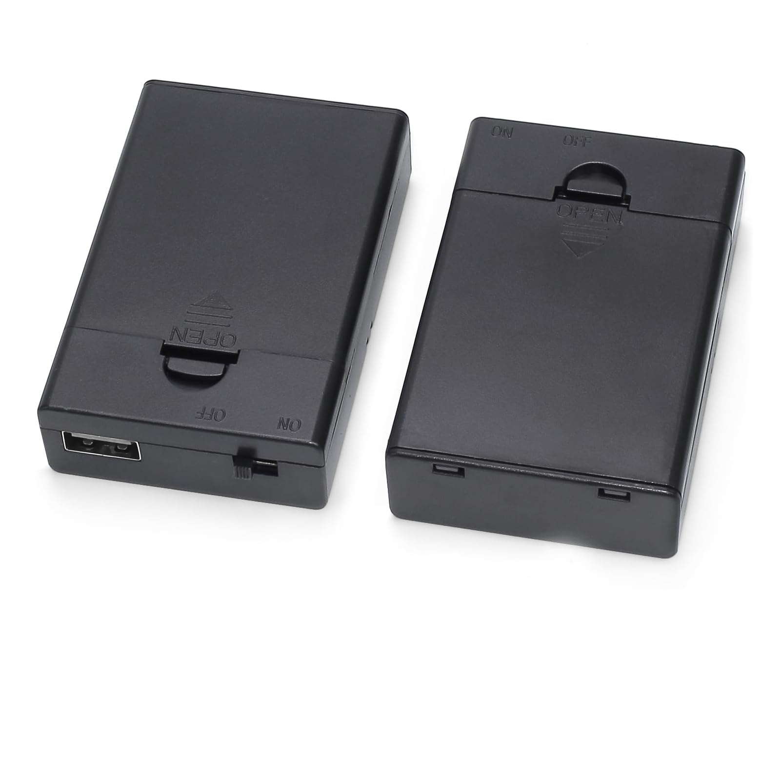 KASTWAVE 3 AA Battery Holder USB Switch, 4.5-5V USB-Powered Case, Set of 2 USB Female Socket, with On/Off Switch for LED Lights, for RC Cars LED Light, DIY Electronics Projects