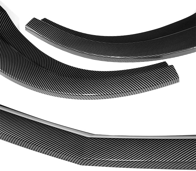 Hyperspeed Front Bumper Spoiler Lip 3PCS ABS STP-Style Fit for 2008 2009 2010 2011 Mercedes-Benz W204 C63 AMG Sedan, Car Mods Accessories Replacement Parts, Air Chin Body Kit Splitter (Carbon Look)
