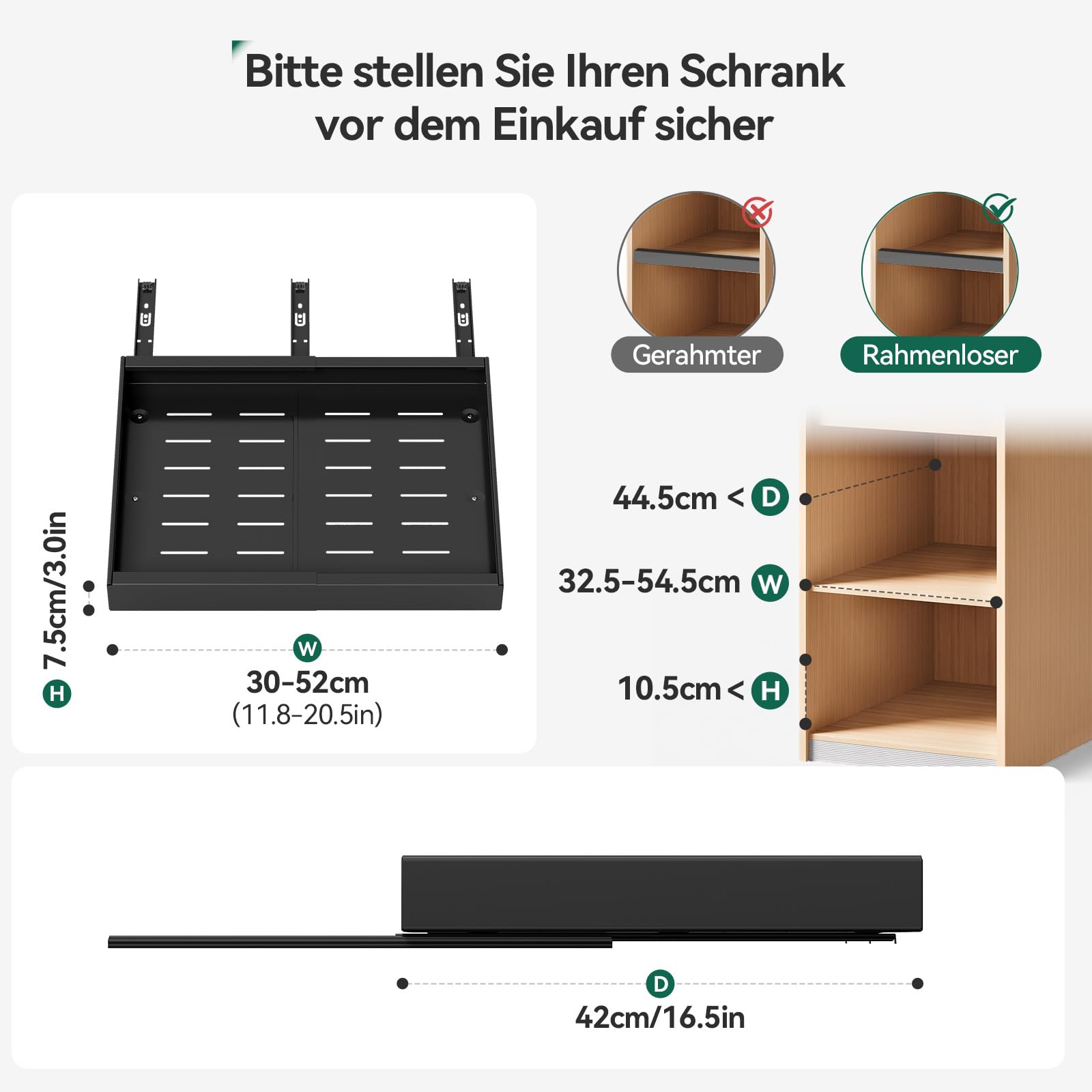 Warmiehomy Telescopische lade, 2 stuks, uittrekbare kastorganizer