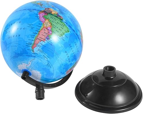 Miniatura 8 de Globo mundial de 8 pulgadas con soporte giratorio de tierra para niños, geografía, aula, educación o decoraciones (azul)