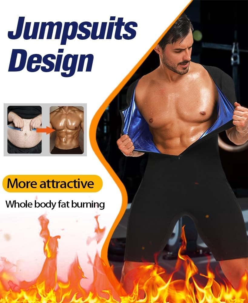 Tuta da sauna uomo effetto sauna pantaloncini allenamento fitness intrappolamento calore
