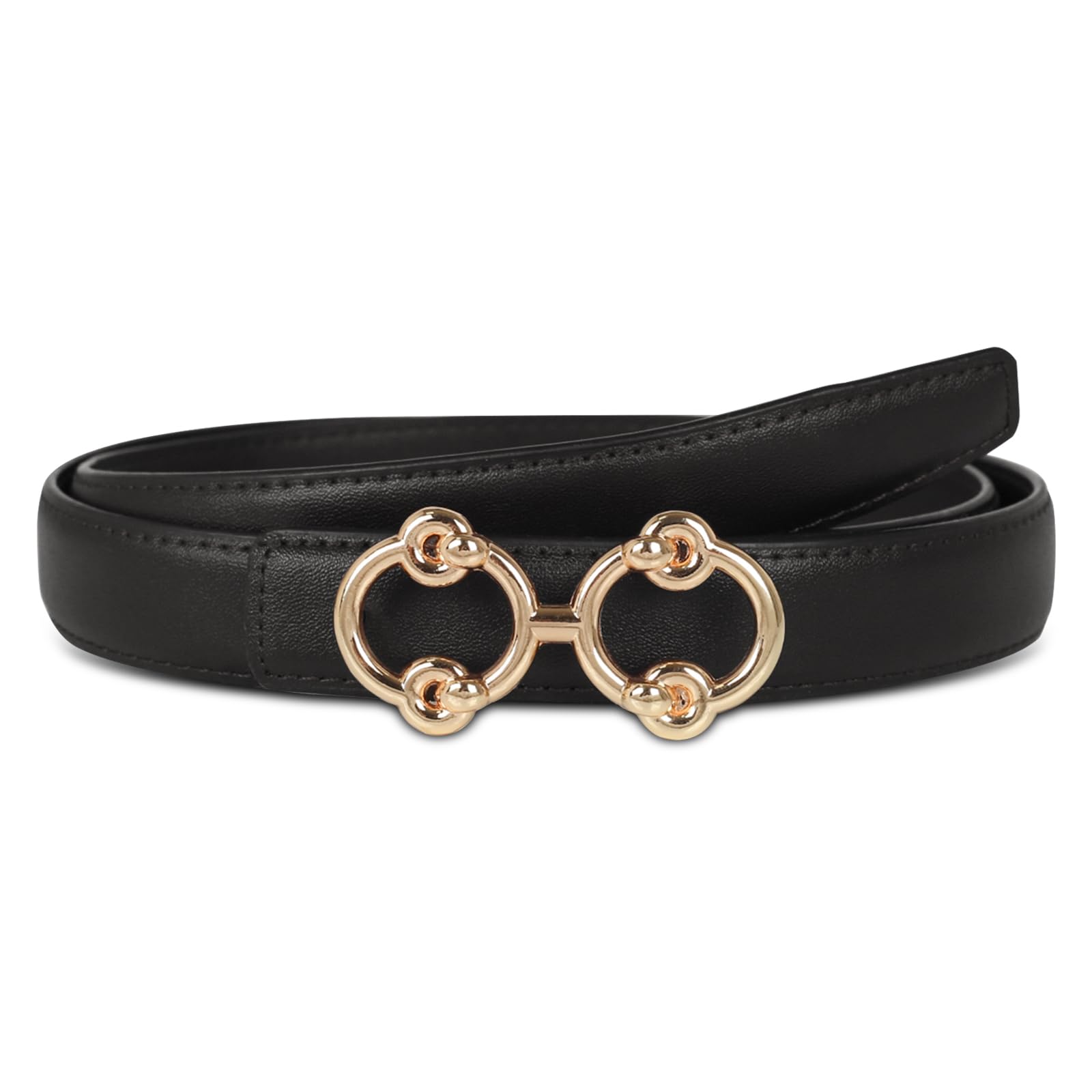 Women's Leather Belt with Buckle - Ideal for Dresses, Jeans, and Coats
