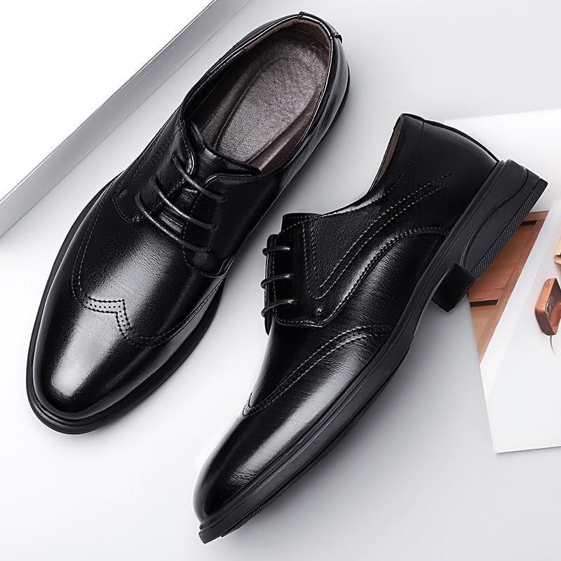 Austerity Brogue Dress Shoes for Men Italian Leather Wedding Lace-up Casual Business Non Slip Rubber Sole Slip Resistant Anti-Slip Dress Pointed Toe2