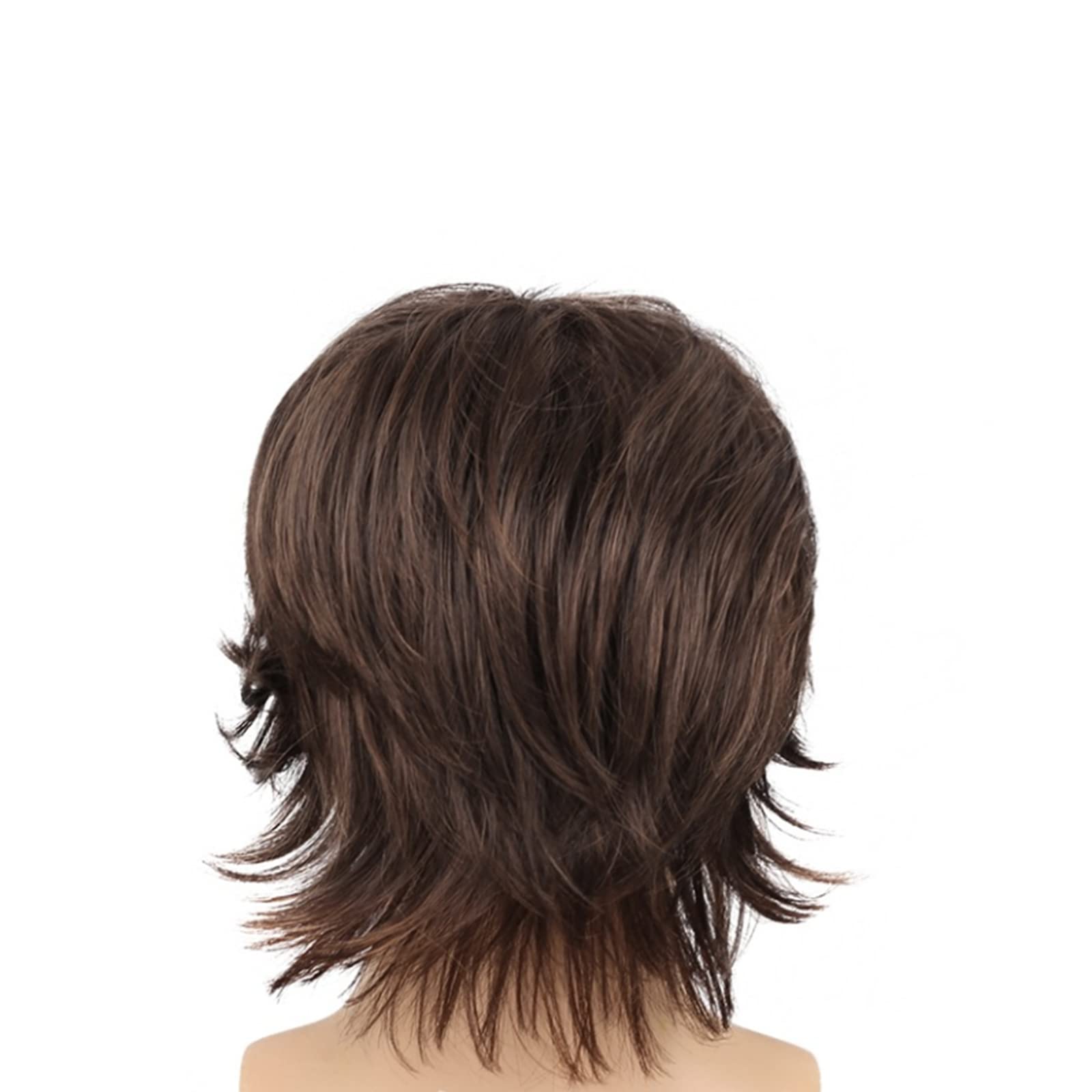 Perruque Courte Homme Marron Gary - Cheveux Naturels Droits, Neuve Avec étiquettes