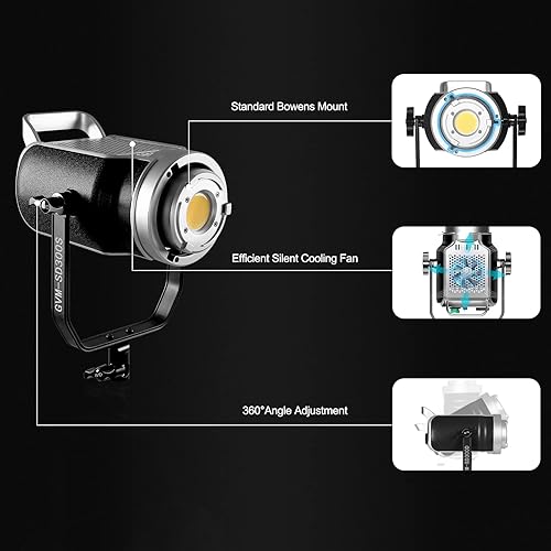 Miniatura 6 de GVM - Estudio de luz LED de 300 W kit de iluminación continua para grabación de películas de YouTube con soporte Bowens foco para fotografía con