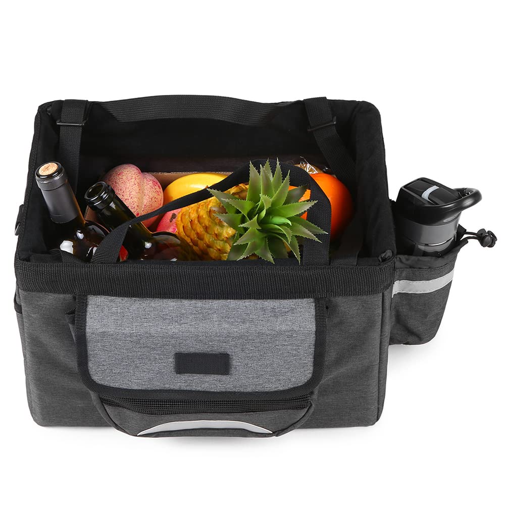 Lixada Fahrradkorb, faltbar, für Fahrrad, vorne, Abnehmbarer Korb, für Fahrrad, für Haustiere, Hunde, Katzen, Kaninchen, Transporter, Camping, Tasche