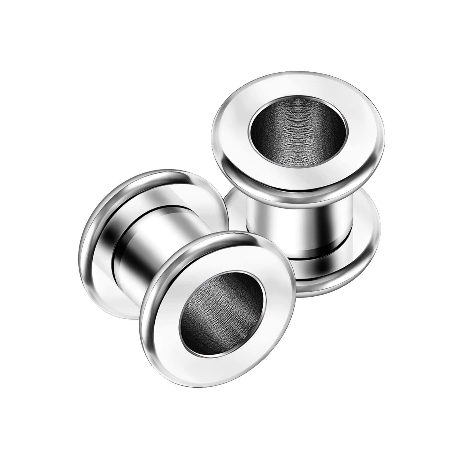 2 x Surgical Steel Ear Stretchers with Rounded Edges