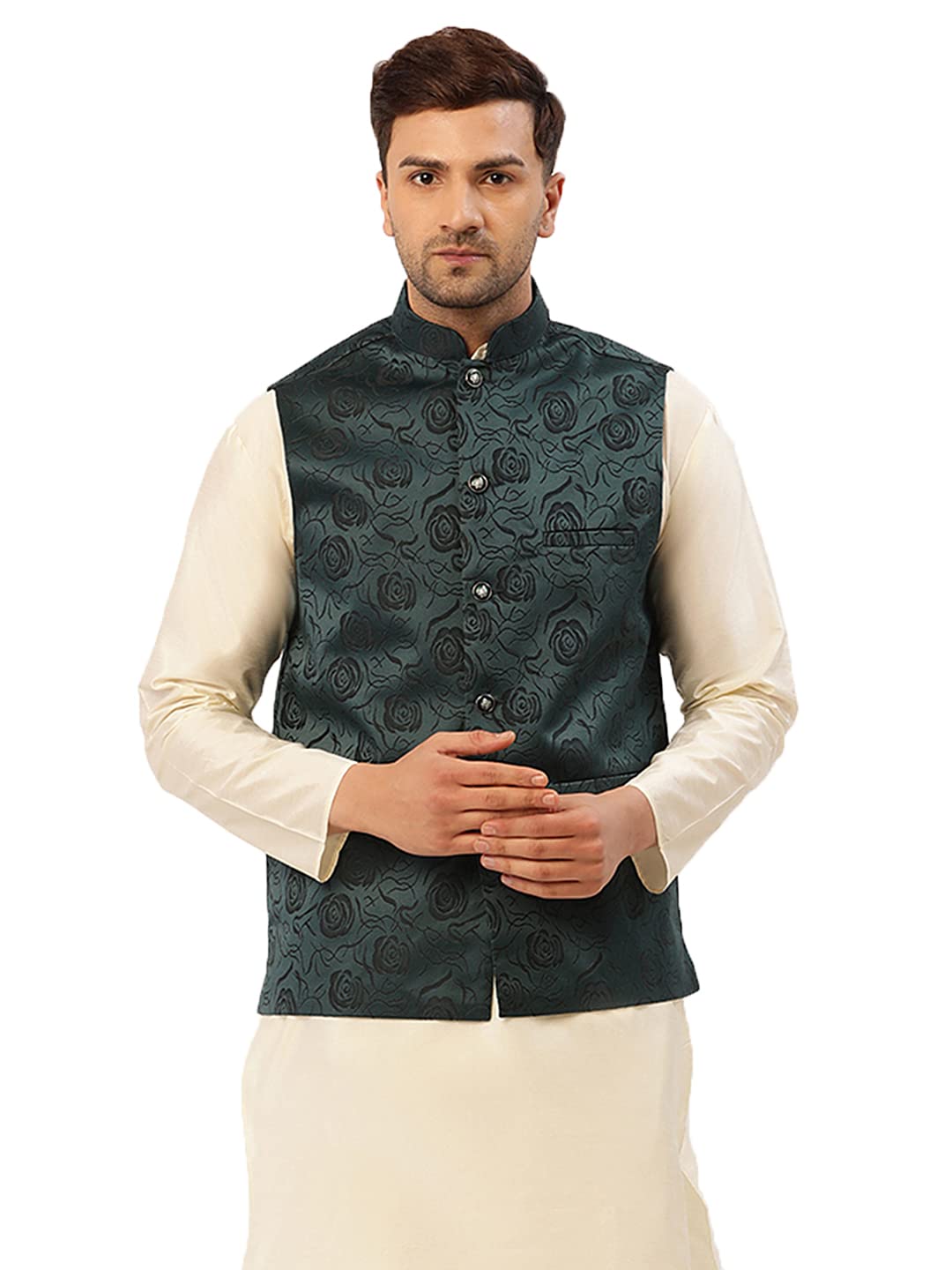 jompers Men's embossed Nehru Jacket.-picture-29