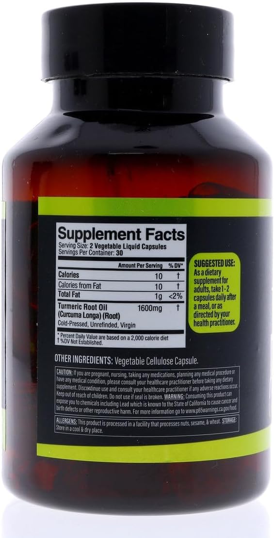 Dr. Herbalist Turmeric Curcumin Oil Capsules 1600Mg - 60 Cap...