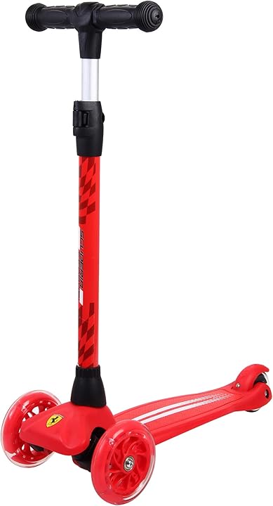 Kiano ferrari monopattino pieghevole in alluminio 3 ruote per bambini ruote led lampeggianti FXK5 Rosso Kiano ferrari monopattino pieghevole in alluminio 3 ruote per bambini ruote led lampeggianti FXK5 Rosso