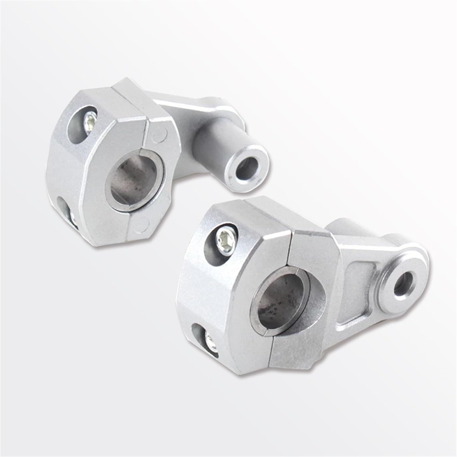 Manubrio Motocicletta Riser Morsetti Per Manubrio Universali Per Moto 22mm 28mm Manubrio Rialzato Riser Per Manubrio Nero Argento Riser Moto (Size : Silver 1 Set)