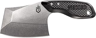 Gerber Gear TRI-Tip Mini Cleaver Fixed Blade Camping Knife with Molle Sheath for Survival and Bushcrafting, Black