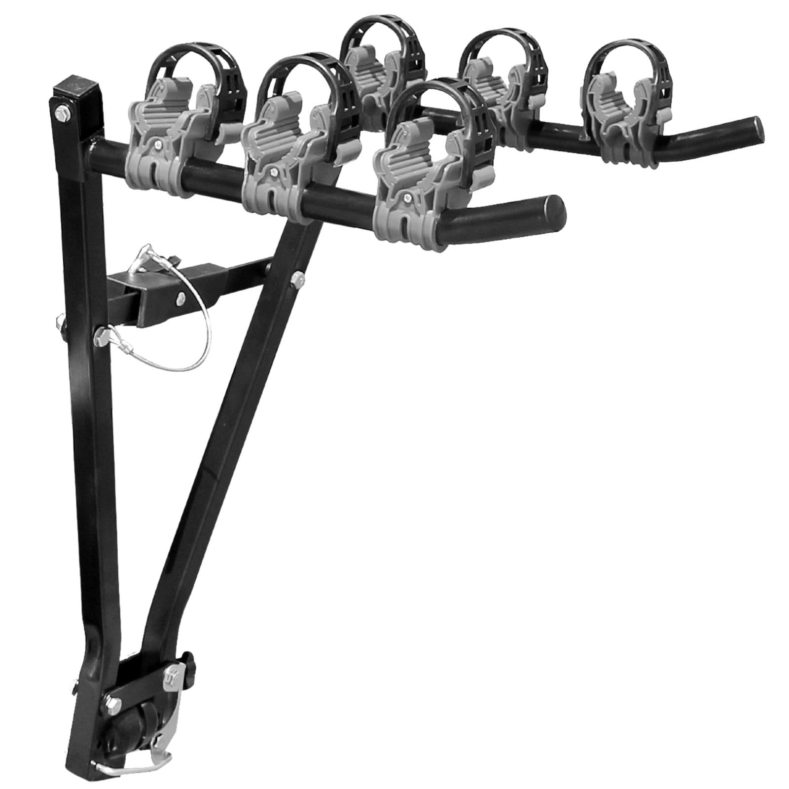 VDP Porte-vélo pour attelage de remorquage - Support pour 3 vélos - Porte-vélo auto compact pliable - Support embrayage voiture - Porte-vélo embrayage noir - Facile à utiliser