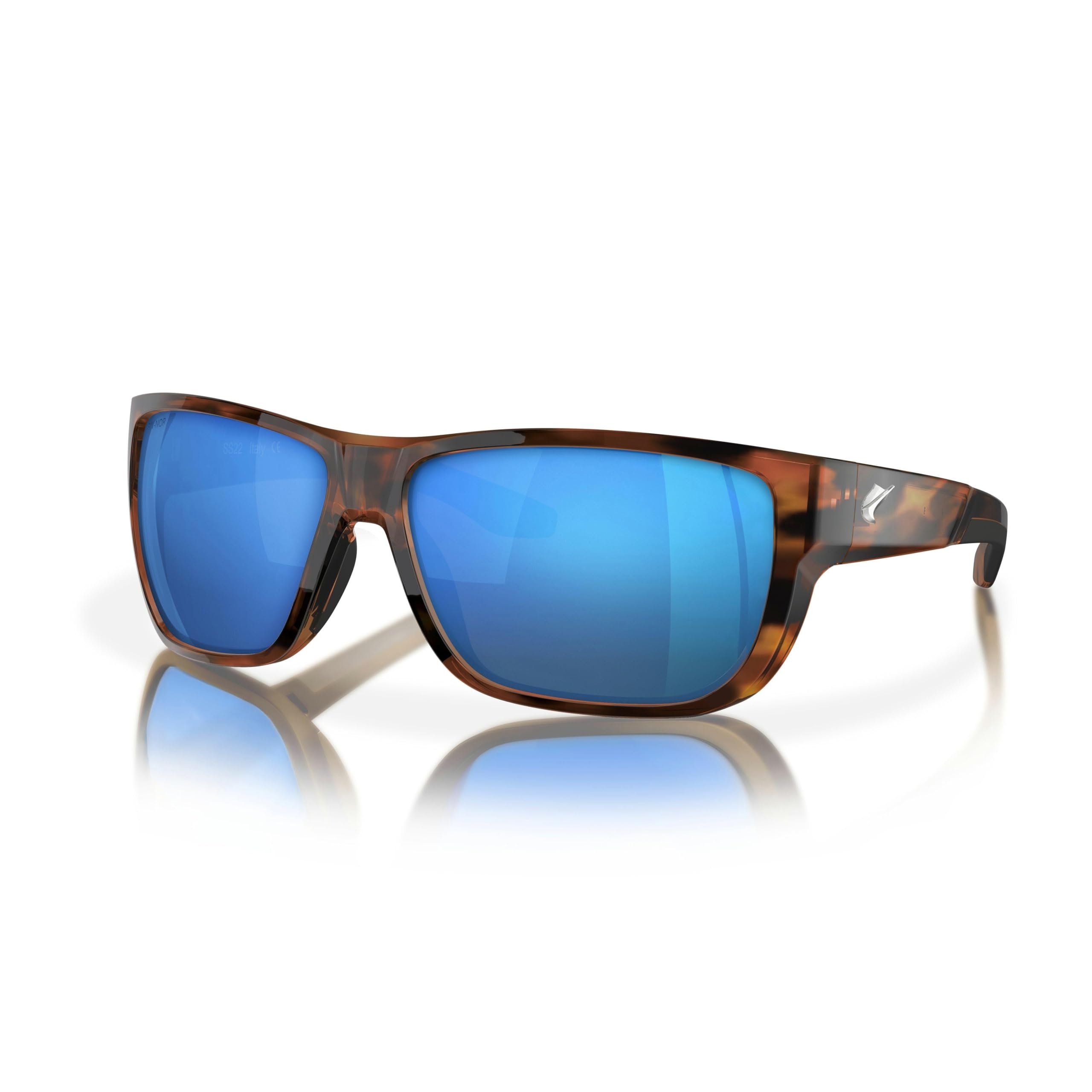 Fin-Nor Men's Matte Black Frame Rectangular Sunglasses