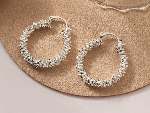 Milan Chiva 14K Gold Acrylic Rectangle Clear Earrings for Women, Plated Chunky Earrings Geometric Minimalist Statement Lightweight Huggie Dainty Hypoallergenic Hoop Earrings for Womens Jewelry - Image 2