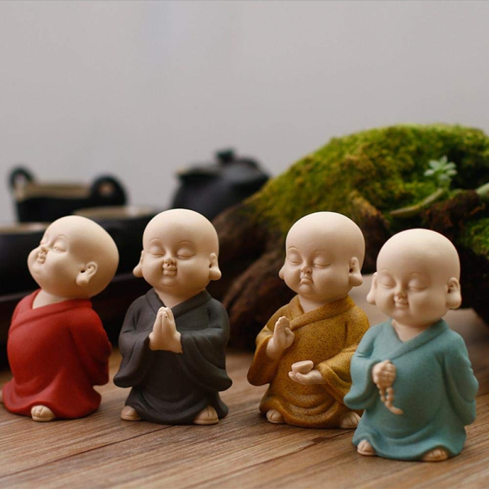 Figurine kungfu moine bouddha pour service à thé en céramique chinoise