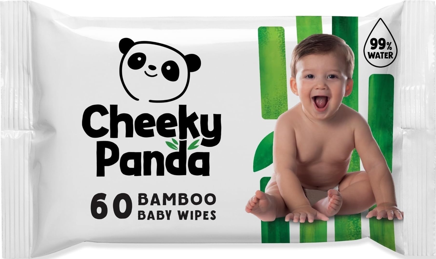 Cheeky Panda Bamboo Baby Wipes 99% Water 60 Wipes