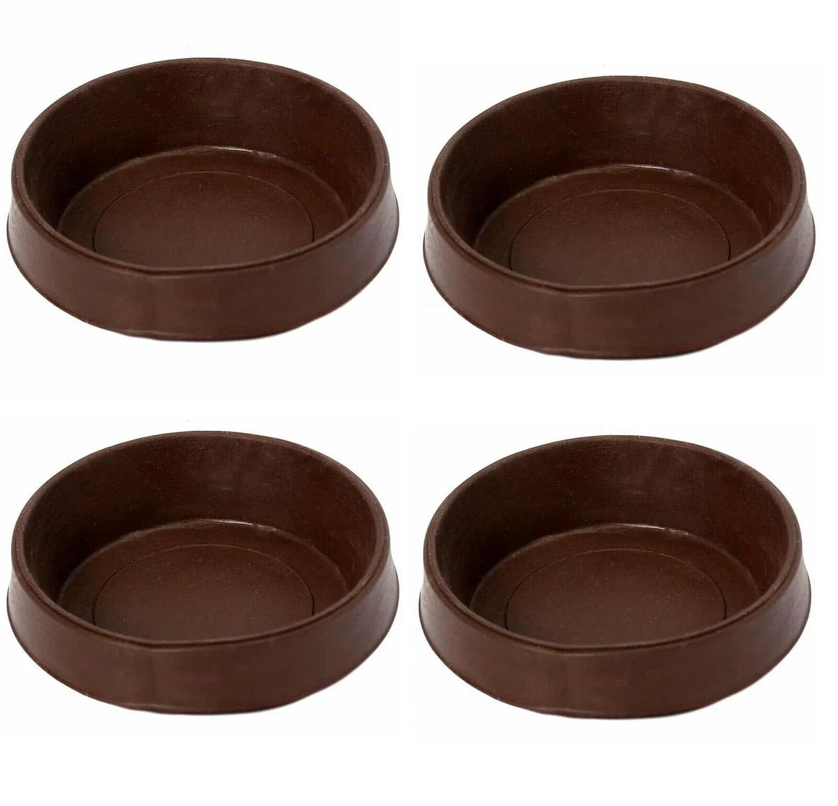Fixte Brown 4 X Large Floor Cups Castor Furniture Chair Sofa Carpet Protectors Caster 65Mm