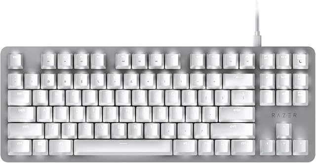 Razer BlackWidow Lite TKL Tenkeyless Mechanical Keyboard : Orange Key Switches - Tactile & Silent - White Individual Key Lighting - Compact Design - Detachable Cable - Mercury White, one Size