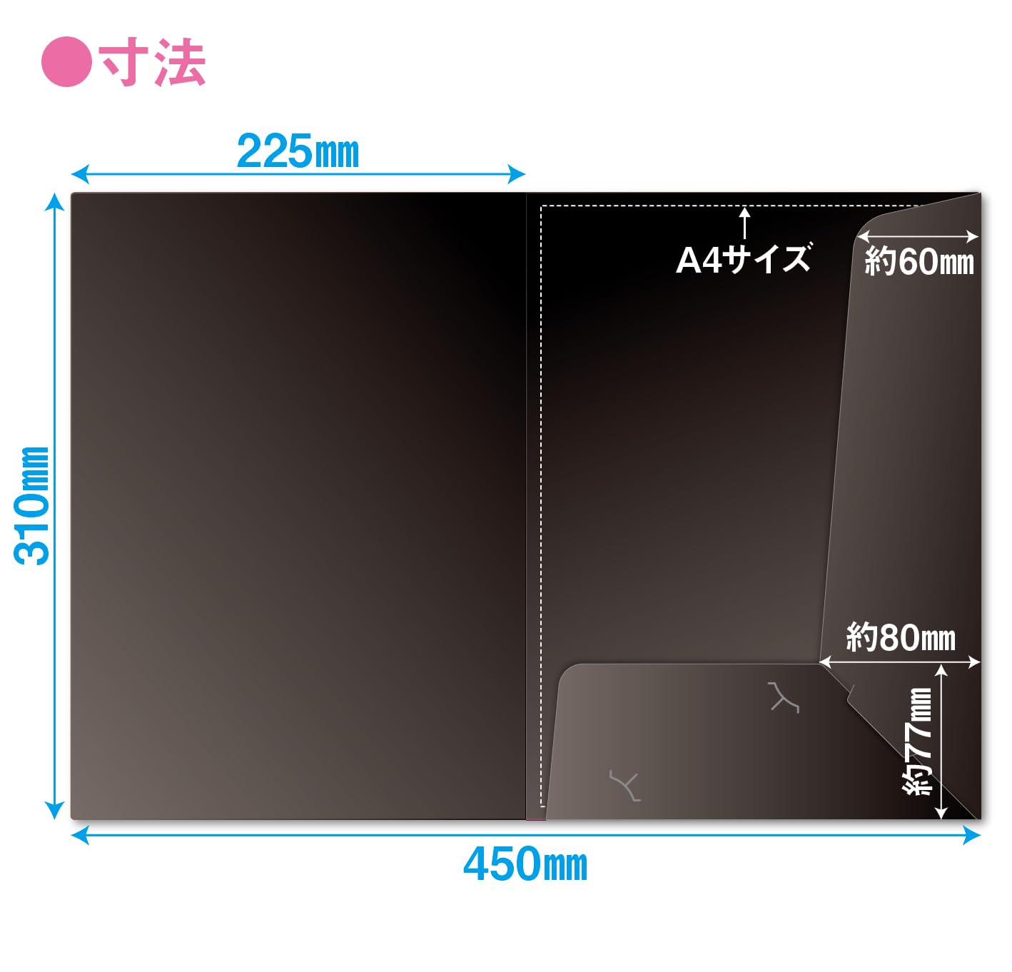 Amazon | A4 クラフト〈ブラック〉 ポケットファイル 名刺スリット入