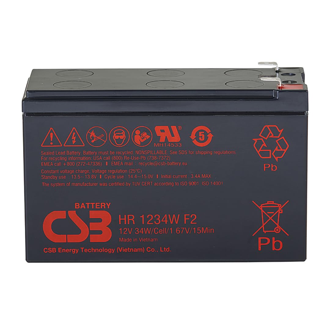 CSB HR1234W Batterie Plomb Étanche 12V 8.4Ah 34W AGM VRLA
