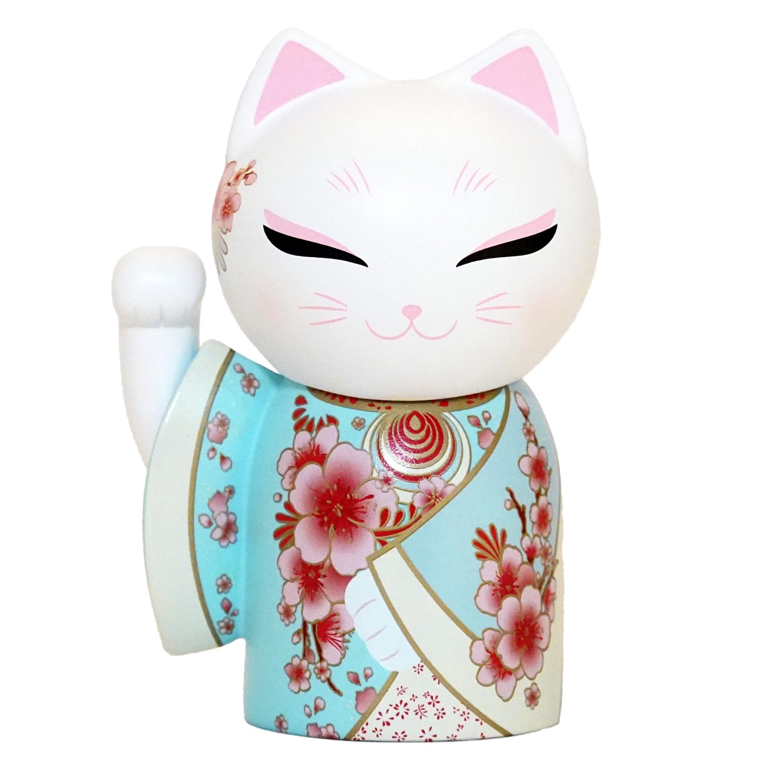 Chat japonais porte-bonheur Kimmidoll pour déco de bureau zen