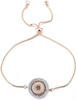 Nueva Pulsera Redonda con Dije Deslizante de Color Rosa, Pulsera para Hombres y Mujeres, joyería de Cristal Ajustable